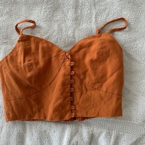 Small Shinestar orange crop top